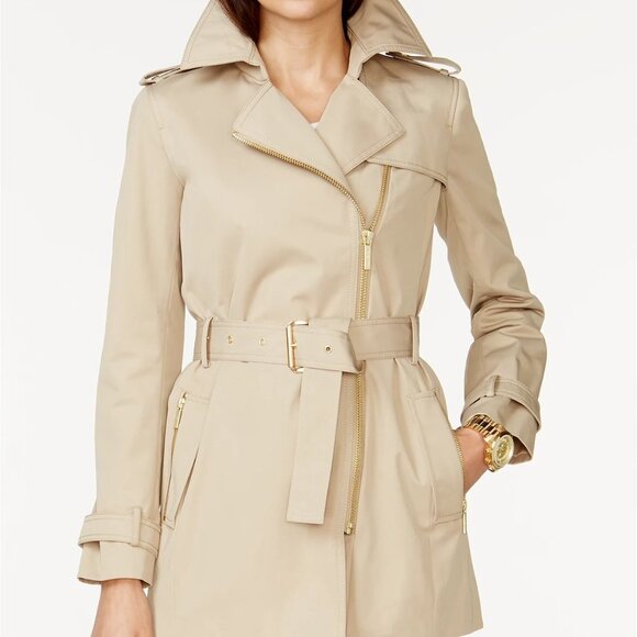 Michael Kors Belted Front-Zip Trench Coat - size P/S - Picture 1 of 7